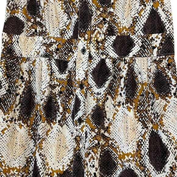 Maeve by Anthropologie Snake-Printed Maxi Button Front Back Cutout Dress Size 2 - Picture 5 of 13